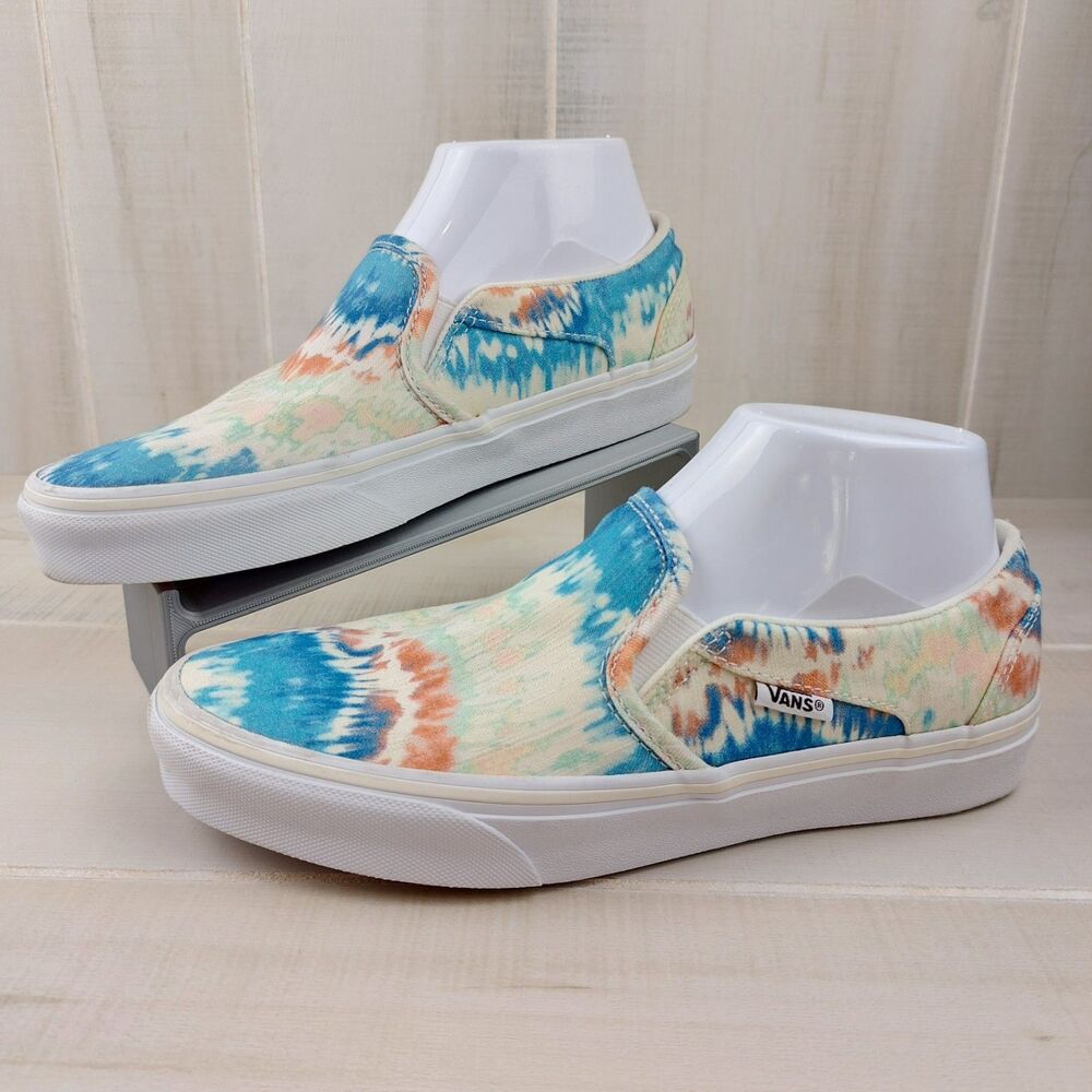 Vans Atwood Women Sz 7.5 Tie Dye Slip On Canvas Shoes Psychedelic 751505